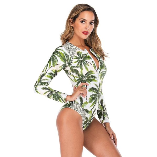 one-piece surf suit female long-sleeved white leaf print unique exquisite elegant thick material shade fashion comfortable, White;black
one-piece surf suit female long-sleeved white leaf print unique exquisite elegant thick material shade fashion comfortable, White;black