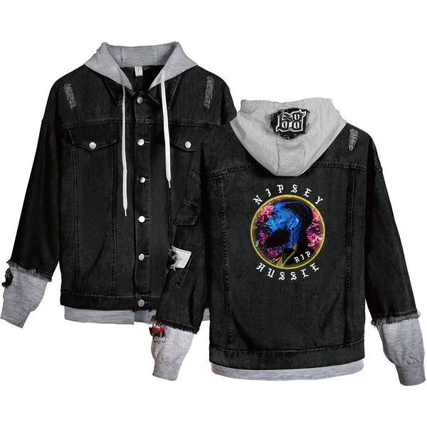 men nipsey hussle teenager coats denim rapper jackets hooded fake 2pcs r.i.p hiphop casual street jacket, Black;brown
men nipsey hussle teenager coats denim rapper jackets hooded fake 2pcs r.i.p hiphop casual street jacket, Black;brown