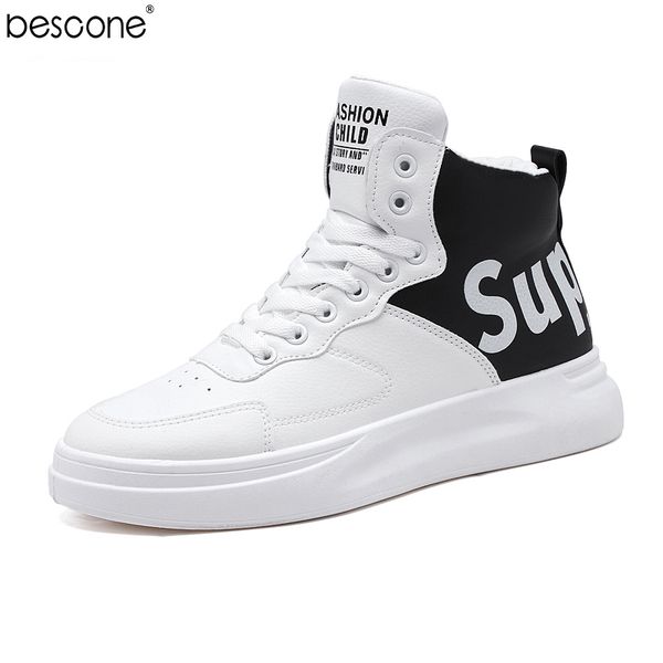 bescone fashion men's high sneakers classic lace-up spring autumn comfortable outdoor casual flats shoes, Black
bescone fashion men's high sneakers classic lace-up spring autumn comfortable outdoor casual flats shoes, Black