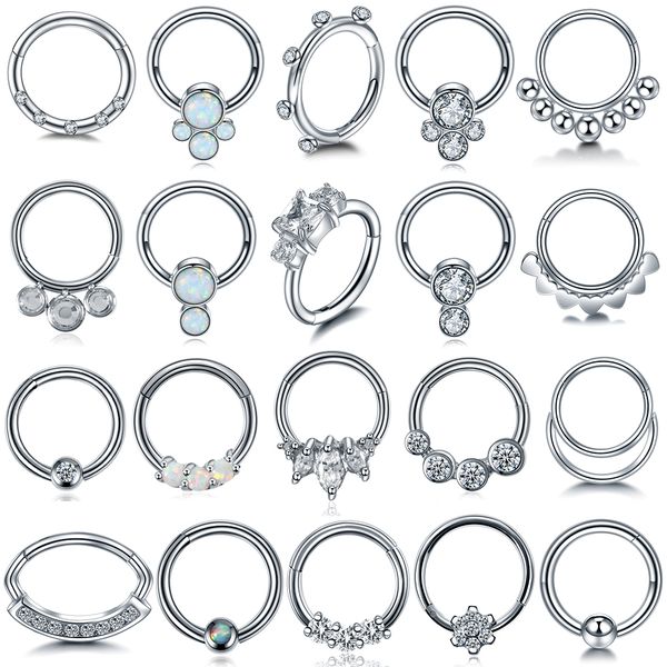 1pc steel opal nose septum hoop crystal ear helix clicker piercing ear cartilage tragus conch daith rook piercing nariz jewelry, Slivery;golden
1pc steel opal nose septum hoop crystal ear helix clicker piercing ear cartilage tragus conch daith rook piercing nariz jewelry, Slivery;golden