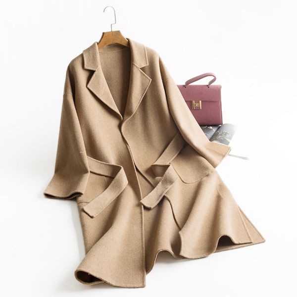 2019 autumn and winter new women's bathrobes woolen coat women's double-sided cashmere women's jacket explosion models, Black
2019 autumn and winter new women's bathrobes woolen coat women's double-sided cashmere women's jacket explosion models, Black