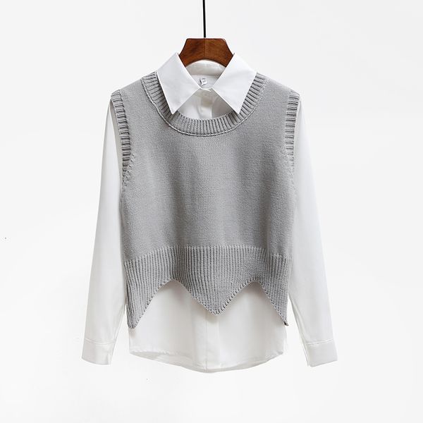 new fashion autumn all-match pullover full femme loose sleeveless o neck knitted vest women sweater, Black;white
new fashion autumn all-match pullover full femme loose sleeveless o neck knitted vest women sweater, Black;white