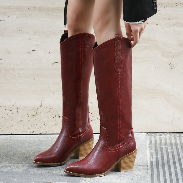 chunky heel faux leather knee boots women comfort cowboy boots western winter women shoes pointed toe cowgirl black
chunky heel faux leather knee boots women comfort cowboy boots western winter women shoes pointed toe cowgirl black