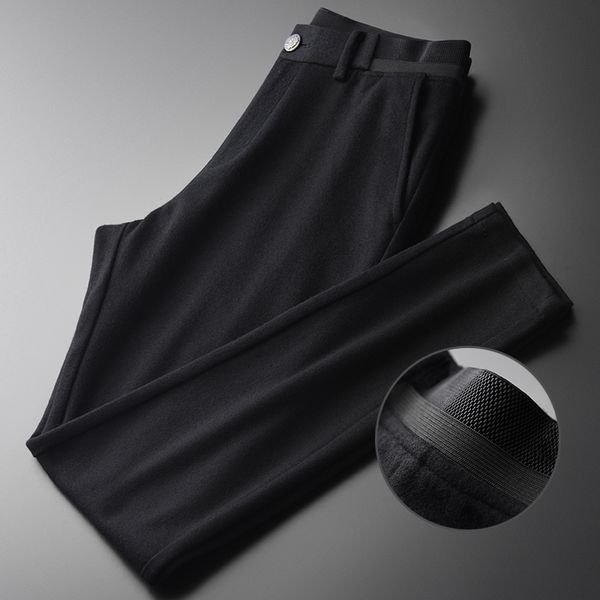 new wool thick mens pants luxury business and casual solid color man pants autumn and winter straight male trousers, Black
new wool thick mens pants luxury business and casual solid color man pants autumn and winter straight male trousers, Black