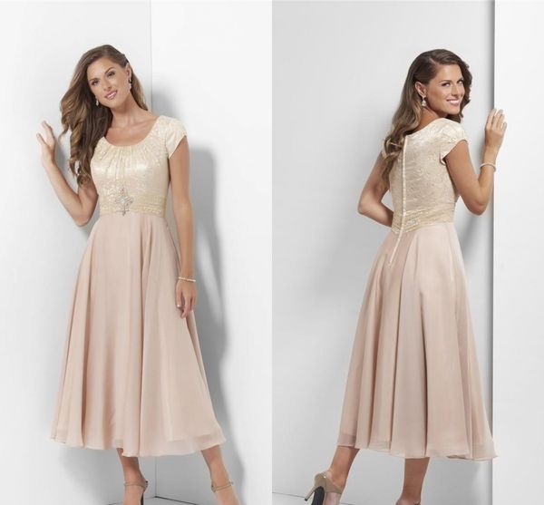vintage champagne tea length long modest bridesmaid dresses with sleeves lace chiffon mother's casual wedding party dresses dh6003, White;pink
vintage champagne tea length long modest bridesmaid dresses with sleeves lace chiffon mother's casual wedding party dresses dh6003, White;pink