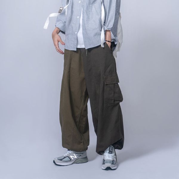men's pants male women retro fashion hip hop wide leg cargo men elastic waist japan streetwear splice colors loose casual trousers, Black
men's pants male women retro fashion hip hop wide leg cargo men elastic waist japan streetwear splice colors loose casual trousers, Black