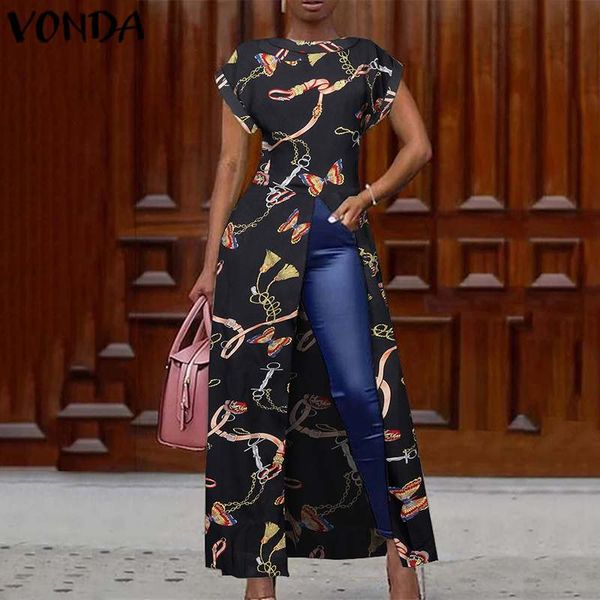 vonda split hem blouse women split tunic vintage printed long shirts 2020 summer female casual party plus size blusas, White
vonda split hem blouse women split tunic vintage printed long shirts 2020 summer female casual party plus size blusas, White