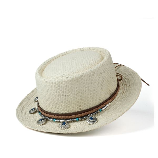 2019 women men raffia straw sun hat summer pork pie hat lady flat boater beach panama sunhat beach tassel band size 57-60cm, Blue;gray
2019 women men raffia straw sun hat summer pork pie hat lady flat boater beach panama sunhat beach tassel band size 57-60cm, Blue;gray