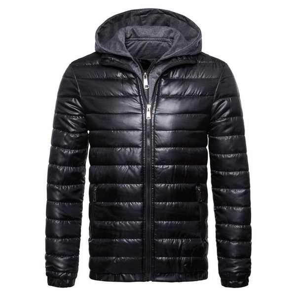 designer winter mens coat solid color long sleeve striped hooded fake two piece mens outerwear casual male apparel, Black;brown
designer winter mens coat solid color long sleeve striped hooded fake two piece mens outerwear casual male apparel, Black;brown