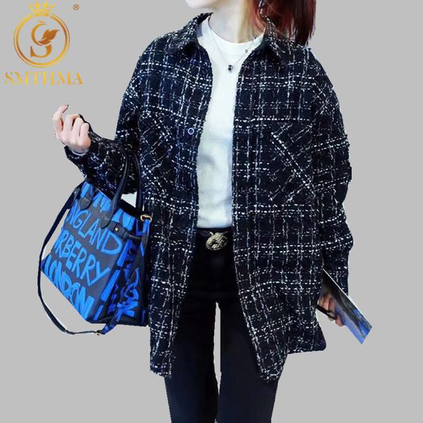 new autumn winter vintage woolen overcoat women long woven plaid blend tweed jacket pink black white caot, Black;brown
new autumn winter vintage woolen overcoat women long woven plaid blend tweed jacket pink black white caot, Black;brown