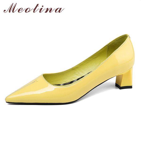 meotina high heels women shoes natural genuine leather block heels office lady shoes real leather pointed toe pumps size 34-39, Black
meotina high heels women shoes natural genuine leather block heels office lady shoes real leather pointed toe pumps size 34-39, Black