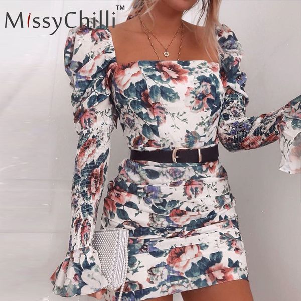 missychilli floral print vintage bodycon mini dress women long puff sleeve elegant party dress summer club dresses vestidos, Black;gray
missychilli floral print vintage bodycon mini dress women long puff sleeve elegant party dress summer club dresses vestidos, Black;gray