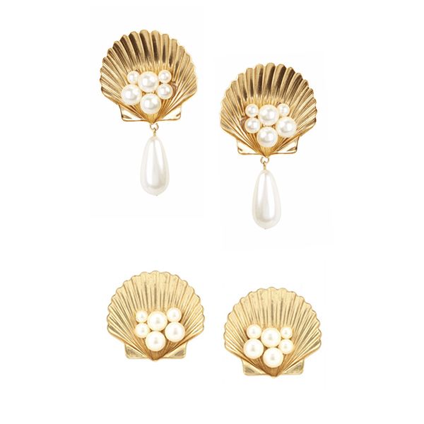 pearl inlaid golden shell light luxury earrings super-fairy temperament ear clip, Silver
pearl inlaid golden shell light luxury earrings super-fairy temperament ear clip, Silver