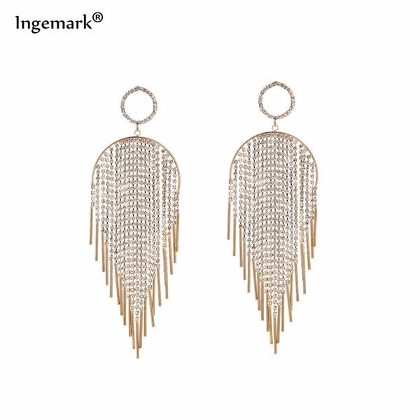 luxury korean exaggerated rhinestone long tassel dangle earrings for women shiny diamante earing brincos fashion jewelry, Golden
luxury korean exaggerated rhinestone long tassel dangle earrings for women shiny diamante earing brincos fashion jewelry, Golden