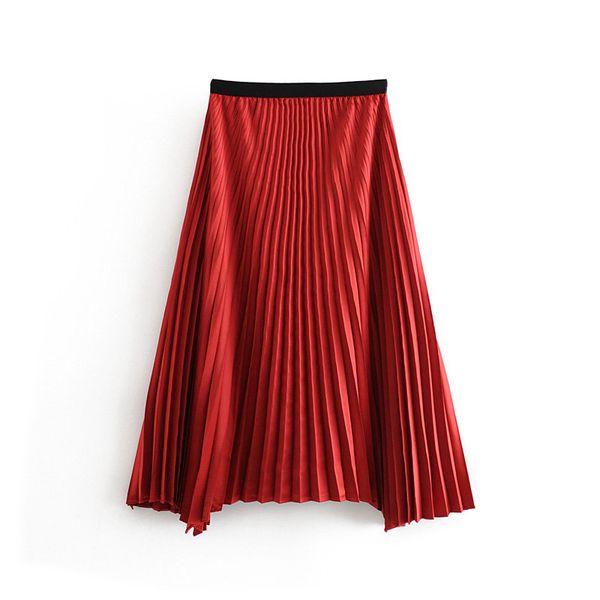 2019 women fashion solid color irregular hem pleated midi skirt ladies elastic waist vestidos casual chic skirt qun466, Black
2019 women fashion solid color irregular hem pleated midi skirt ladies elastic waist vestidos casual chic skirt qun466, Black