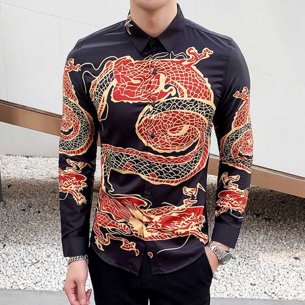dragon printed shirts mens long sleeve casual shirts red chinese new year clothes mens fashon black china traditional dress 2020, White;black
dragon printed shirts mens long sleeve casual shirts red chinese new year clothes mens fashon black china traditional dress 2020, White;black