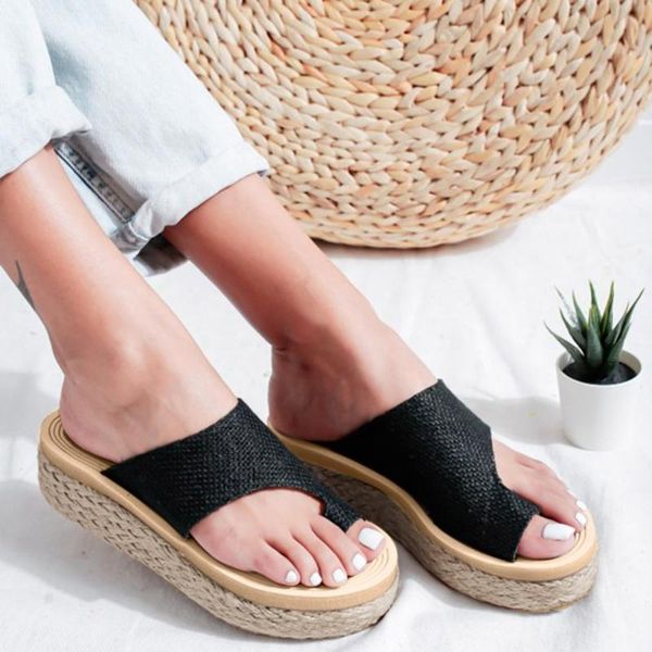 slippers women fashion bohemia bowknot flax linen flip flops beach shoes sandals casual woman non-slip platform female flip flop, Black 
slippers women fashion bohemia bowknot flax linen flip flops beach shoes sandals casual woman non-slip platform female flip flop, Black