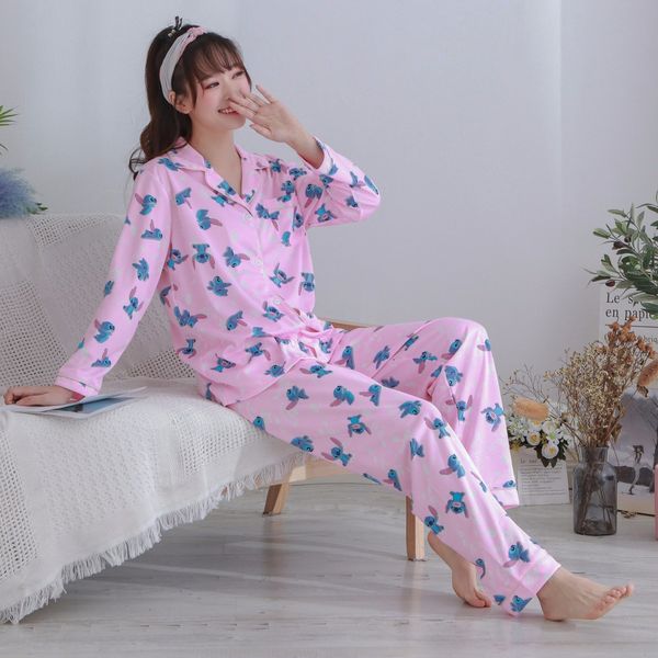 japan south korea and europe cute cartoon stitch comfortable loose casual girls pajamas home service long-sleeved trousers suit, Black;red
japan south korea and europe cute cartoon stitch comfortable loose casual girls pajamas home service long-sleeved trousers suit, Black;red