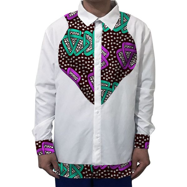 men african shirts turn down collar patchwork white/wax print male dashiki shirt custom made ankara outfits, White;black
men african shirts turn down collar patchwork white/wax print male dashiki shirt custom made ankara outfits, White;black