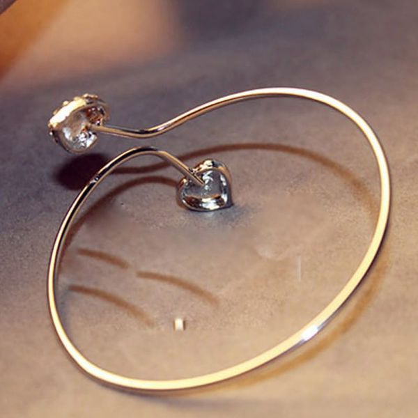 women elegant bracelet delicate jewelry girl gift gold silver crystal alloy bracelet romantic double heart love opening bangles, Black
women elegant bracelet delicate jewelry girl gift gold silver crystal alloy bracelet romantic double heart love opening bangles, Black