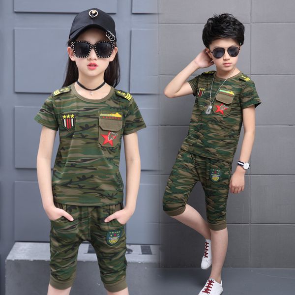 children summer clothing sets boys girl soldier costume cotton clothes set kids camouflage t-shirts & pants suits outfits 4-13t, White
children summer clothing sets boys girl soldier costume cotton clothes set kids camouflage t-shirts & pants suits outfits 4-13t, White