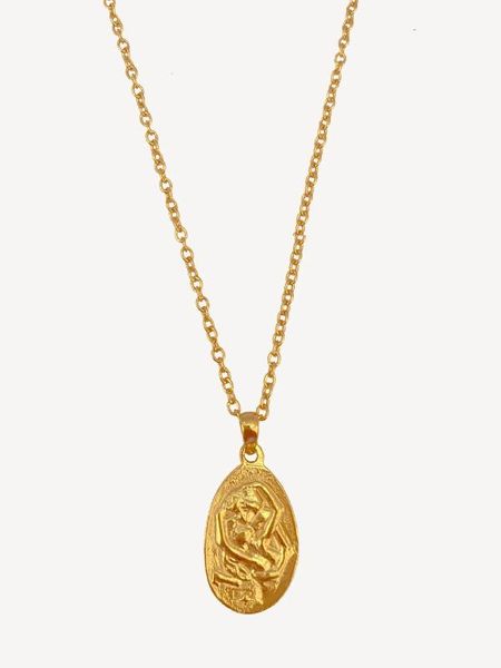 european and american minority design embossed gold coin round brass temperament necklace, Silver
european and american minority design embossed gold coin round brass temperament necklace, Silver
