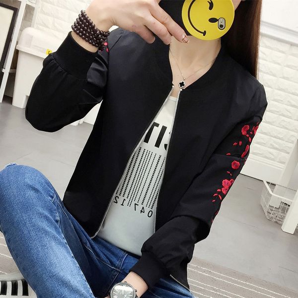 short jacket female 2019 spring autumn new korean jacket casual versatile self-cultivation baseball uniform women le75, Black;brown
short jacket female 2019 spring autumn new korean jacket casual versatile self-cultivation baseball uniform women le75, Black;brown