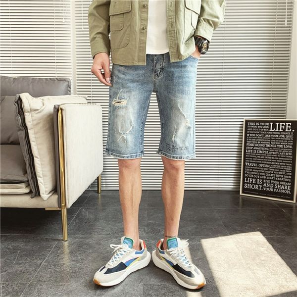 2020 summer men's ripped denim shorts fashion casual korean style regular fit print distressed hole short jeans male blue
2020 summer men's ripped denim shorts fashion casual korean style regular fit print distressed hole short jeans male blue