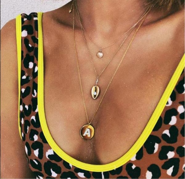 europe and america creative-necklace shell embedded drilling lettered a multilayer women's necklace, Silver
europe and america creative-necklace shell embedded drilling lettered a multilayer women's necklace, Silver