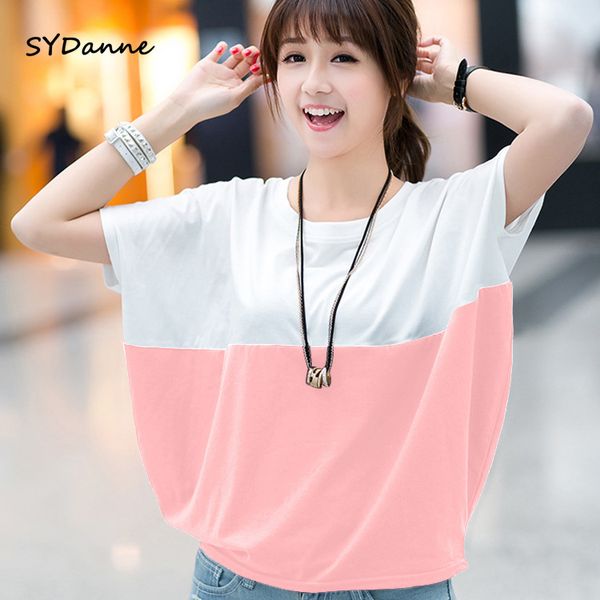 sydanne 2019 new fashion women t-shirt loose batwing coat student summer cotton short sleeve splice cotton plus size -xxl, White
sydanne 2019 new fashion women t-shirt loose batwing coat student summer cotton short sleeve splice cotton plus size -xxl, White