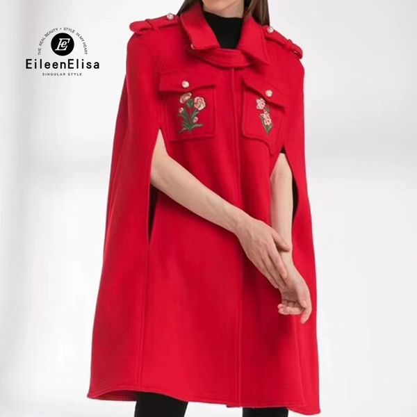 2019 winter womens cloak coat casual loose overcoat long sleeve batwing poncho embroidery red capes jacket, Black
2019 winter womens cloak coat casual loose overcoat long sleeve batwing poncho embroidery red capes jacket, Black