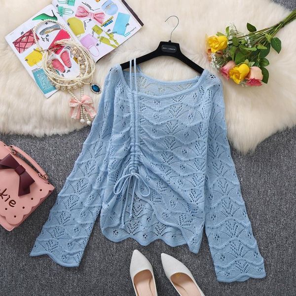 женщины 2020 лето с длинным рукавом -о-neck drawstring пуловер tops женский vintage повседневный крючком цветок выдалбливают вязать свитер g, White;black
женщины 2020 лето с длинным рукавом -о-neck drawstring пуловер tops женский vintage повседневный крючком цветок выдалбливают вязать свитер g, White;black