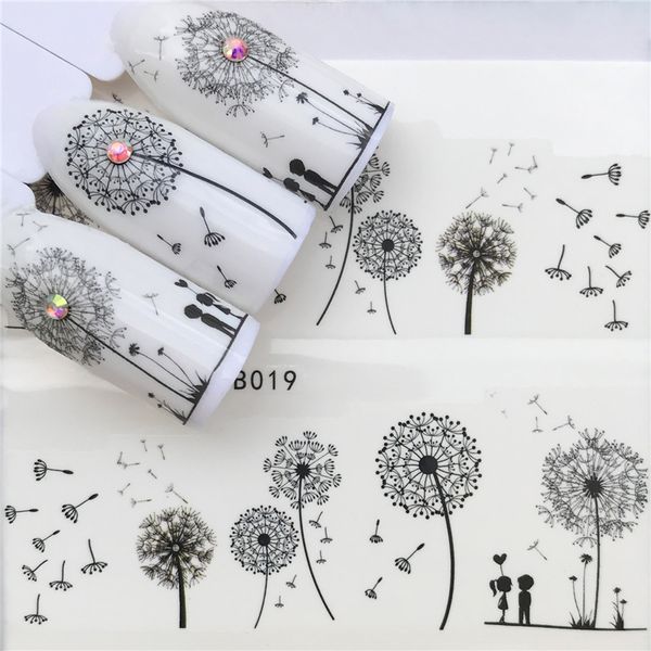 2019 flying dandelion nail art water decals transfer sticker manicure nail decoration, Black
2019 flying dandelion nail art water decals transfer sticker manicure nail decoration, Black