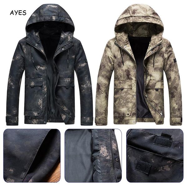 men bomber jacket slim long sleeve camouflage jackets hooded 2019 autumn windbreaker zipper outwear army streetwear men, Black;brown
men bomber jacket slim long sleeve camouflage jackets hooded 2019 autumn windbreaker zipper outwear army streetwear men, Black;brown