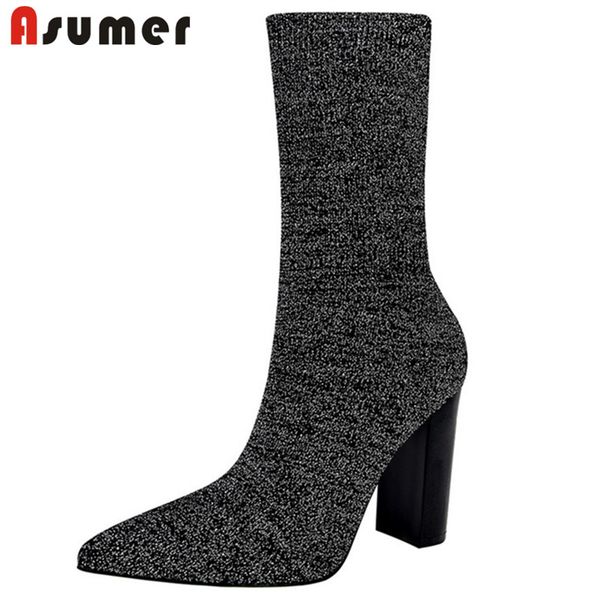 asumer 2020 ankle boots women slim super high heels stretch boots pointed toe autumn winter party dress shoes woman, Black
asumer 2020 ankle boots women slim super high heels stretch boots pointed toe autumn winter party dress shoes woman, Black