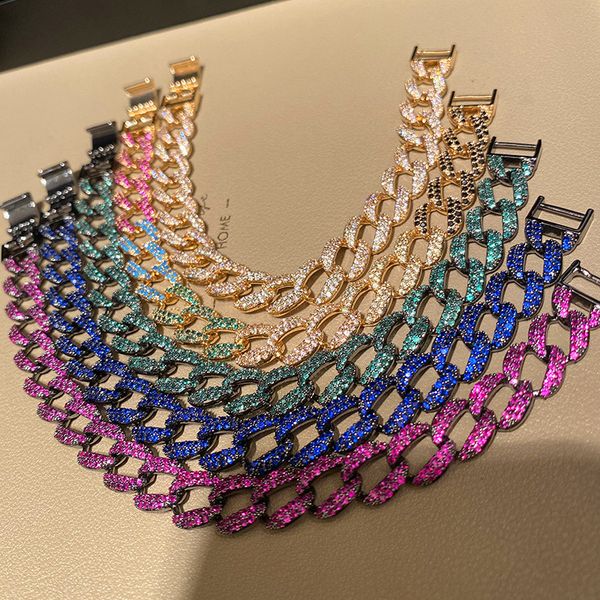 new design women bracelets gold plated ice out cz cuban chain bracelet for girls women nice jewelry gift, Black
new design women bracelets gold plated ice out cz cuban chain bracelet for girls women nice jewelry gift, Black