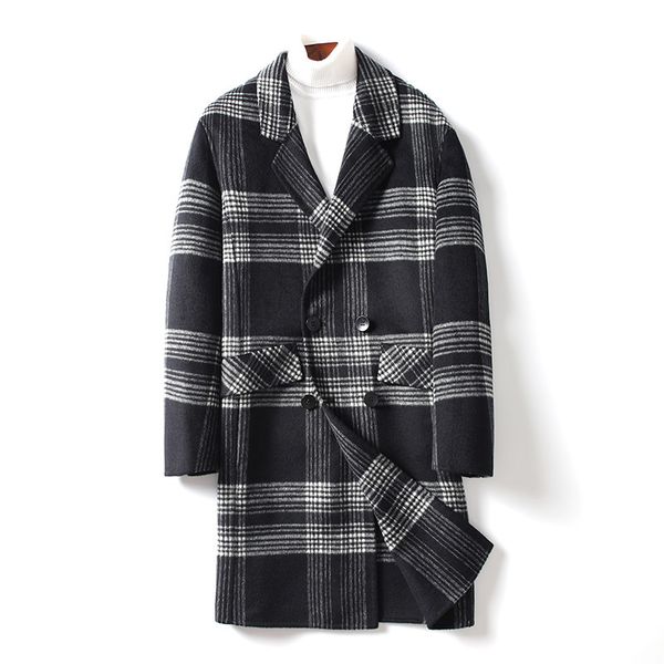 paulkonte autumn winter plaid double breasted men's coat casual wild gentleman black gray intersect men's long coat jacket
paulkonte autumn winter plaid double breasted men's coat casual wild gentleman black gray intersect men's long coat jacket