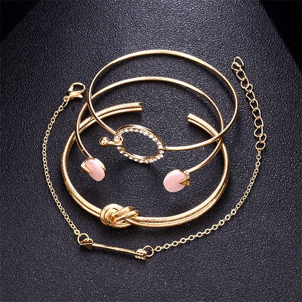 4 pcs/ bohemian bracelet set classic arrow knot round crystal gem multilayer adjustable open bracelet set women fashion party jewelry gift, Black
4 pcs/ bohemian bracelet set classic arrow knot round crystal gem multilayer adjustable open bracelet set women fashion party jewelry gift, Black