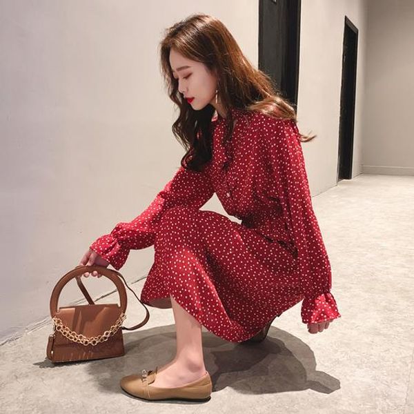 casual dresses mori girl spring summer women long red dress bow collar floral print split elegant chic sweet chiffon midi ae747, Black;gray
casual dresses mori girl spring summer women long red dress bow collar floral print split elegant chic sweet chiffon midi ae747, Black;gray
