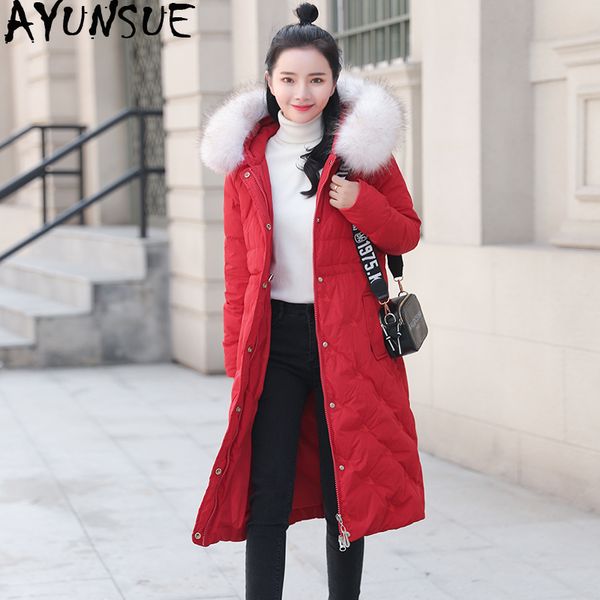 ayunsue 2018 women's down jacket woman hooded long winter coat women real fur collar womens jackets doudoune femme kj1052, Black
ayunsue 2018 women's down jacket woman hooded long winter coat women real fur collar womens jackets doudoune femme kj1052, Black