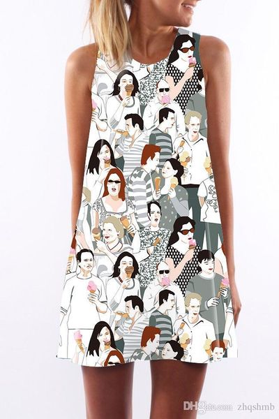 women dress crew neck summer new style sling sleeveless hip wrap lady portrait people print skirt casual pencil dresses size s-xl, Black;gray
women dress crew neck summer new style sling sleeveless hip wrap lady portrait people print skirt casual pencil dresses size s-xl, Black;gray
