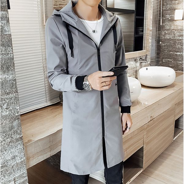 2019 spring dust coat men fashion trend issue slim fit hooded long jacket youth overcoat, Tan;black
2019 spring dust coat men fashion trend issue slim fit hooded long jacket youth overcoat, Tan;black