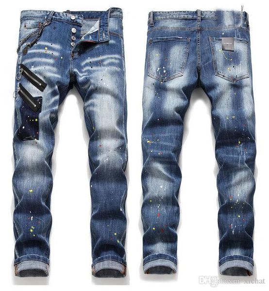 mens painted straight leg jeans fashion designer slim fit washed zipper panelled motocycle denim pants scrathed hip hop trousers 1042, Blue
mens painted straight leg jeans fashion designer slim fit washed zipper panelled motocycle denim pants scrathed hip hop trousers 1042, Blue