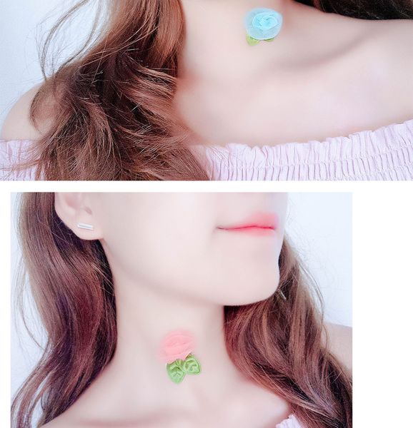 womens invisible flower necklace multicolor chiffon rose model leaf choker gifts, Golden;silver
womens invisible flower necklace multicolor chiffon rose model leaf choker gifts, Golden;silver