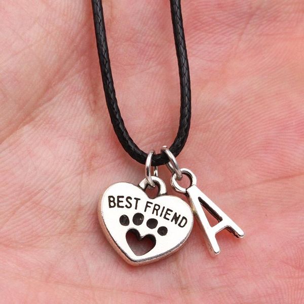 2020 новый a-z письмо собака лучший друг поделки ручной работы кулон кожа ожерелье для мужчин женщин мода ювелирные изделия пару подарков px, Silver
2020 новый a-z письмо собака лучший друг поделки ручной работы кулон кожа ожерелье для мужчин женщин мода ювелирные изделия пару подарков px, Silver