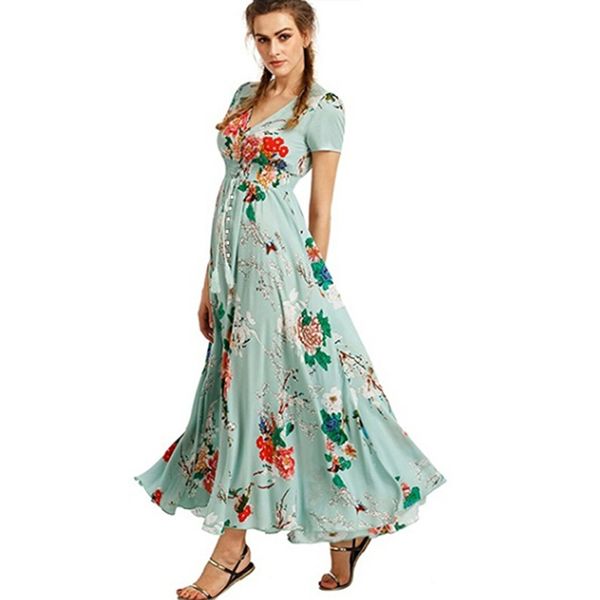 floral print long dress women short sleeve v neck elastic waist button maxi dress summer autumn beach female vestidos, Black;gray
floral print long dress women short sleeve v neck elastic waist button maxi dress summer autumn beach female vestidos, Black;gray