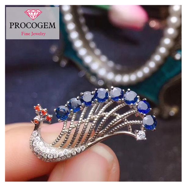 procogem natural sapphire peafowl brooches for female engagement gifts genuine gemstones fine jewelry 925 sterling silver #339, Slivery;golden
procogem natural sapphire peafowl brooches for female engagement gifts genuine gemstones fine jewelry 925 sterling silver #339, Slivery;golden