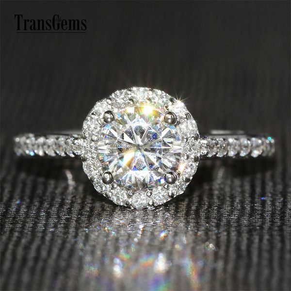 transgems center 1ct halo moissanite engagement ring 14k 585 white gold 6.5mm f color moissanite ring for women wedding y19061203, Slivery;golden
transgems center 1ct halo moissanite engagement ring 14k 585 white gold 6.5mm f color moissanite ring for women wedding y19061203, Slivery;golden