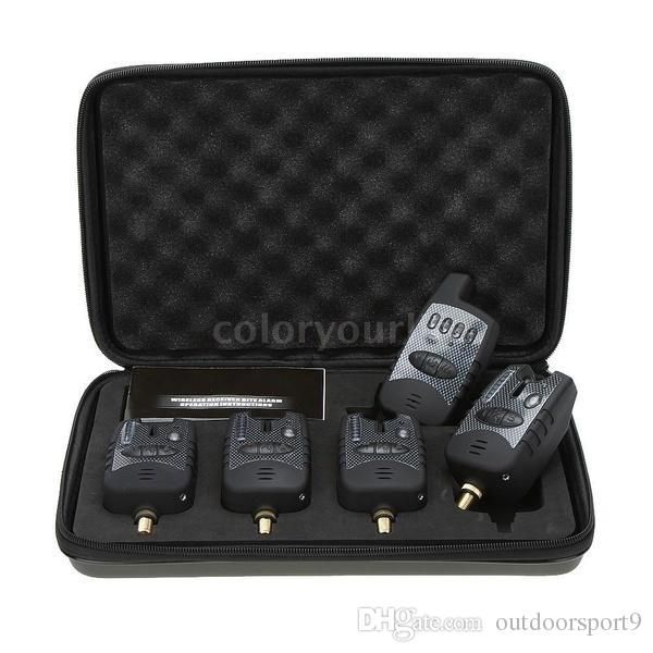 fishing gear wireless digital water-resistant fishing alarm set 4 fishing bite alarm + 1 receiver in case for carp (color: black
fishing gear wireless digital water-resistant fishing alarm set 4 fishing bite alarm + 1 receiver in case for carp (color: black
