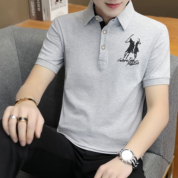 men's short-sleeved polo shirt, personality, trendy men's shirt collar embroidered shirt, summer slim trend, pure cotton, White;black
men's short-sleeved polo shirt, personality, trendy men's shirt collar embroidered shirt, summer slim trend, pure cotton, White;black